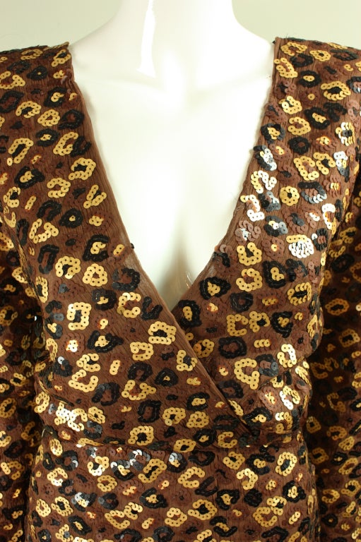 Women's 1980's Givenchy Sequined and Feathered Dress