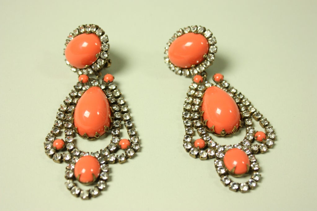 Kenneth J. Lane Rhinestone Earrings In Excellent Condition In Los Angeles, CA