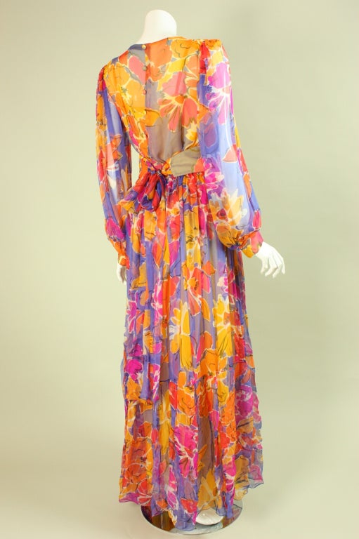 Givenchy Silk Chiffon Floral Gown 1