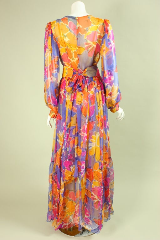 Givenchy Silk Chiffon Floral Gown 2