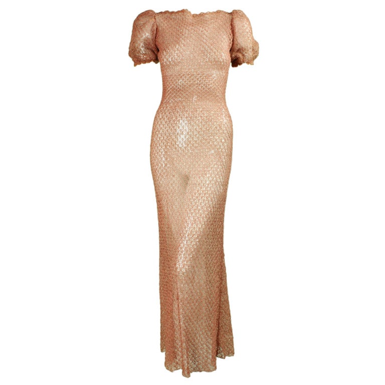 Vintage 1940
s Crocheted Ribbon Dress