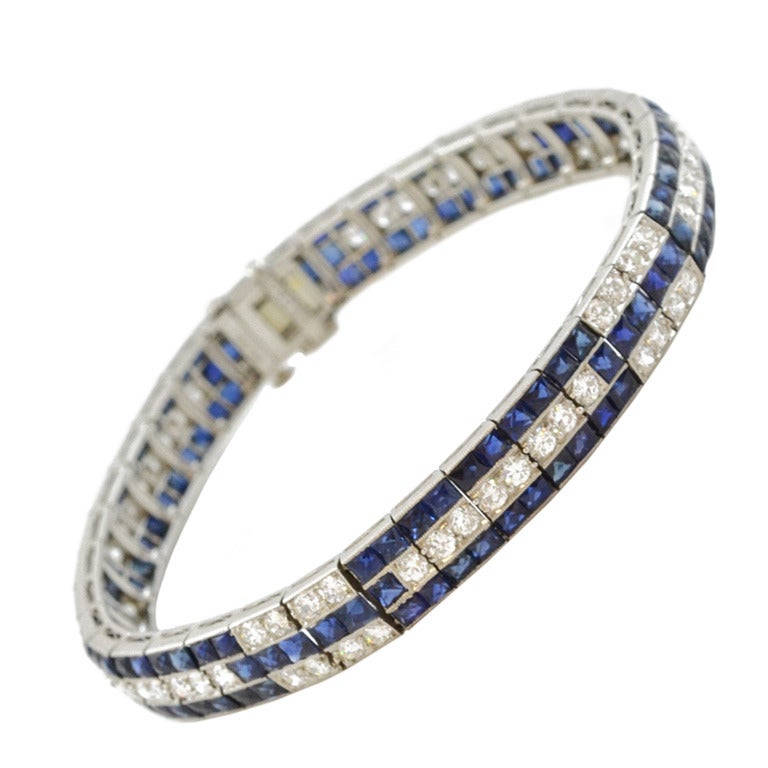 Caldwell Sapphire & Diamond Bracelet For Sale