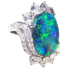 RUSSER Black Opal & Diamond Ring