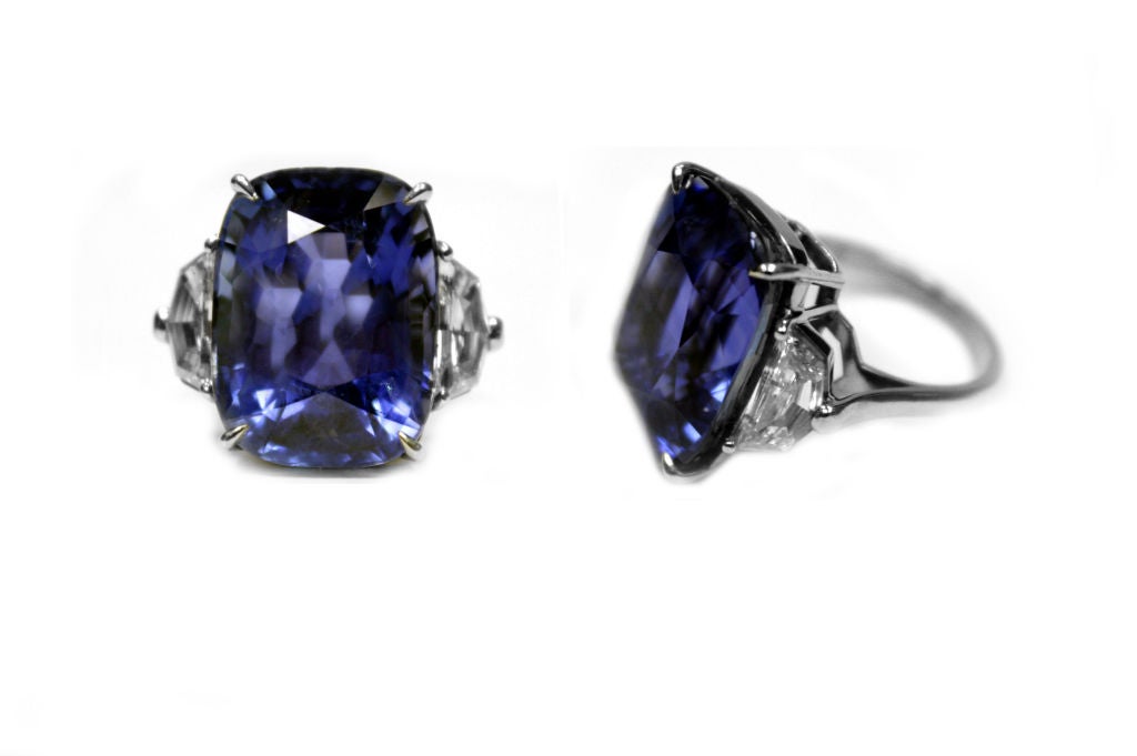 Magnificent Natural Ceylon Sapphire  Diamond Ring