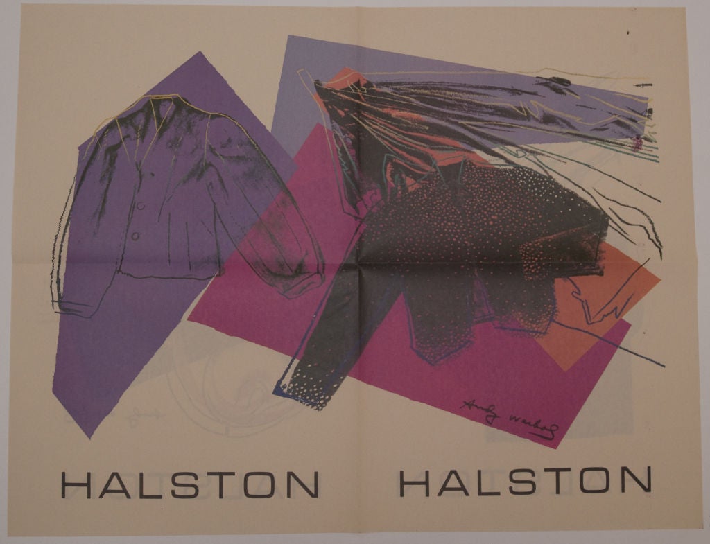 Halston 2 sided Advertisement designed by Andy Warhol