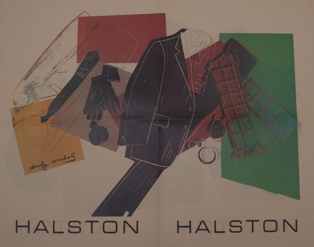 Halston 2 sided Advertisement designed by Andy Warhol