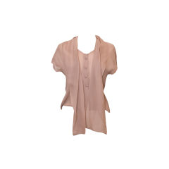 Harrod
s 100% Silk  Crepe Chiffon Handmade Blouse with Bow