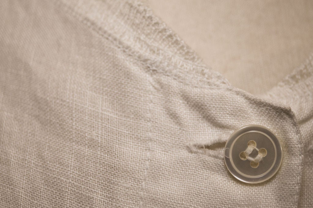 Comme Ca du Mode Fabric/Knit Blocked 100% Linen Cardigan