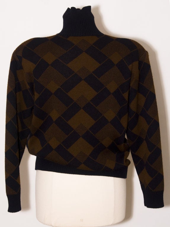 France Andrevie Geometric Design Turtleneck