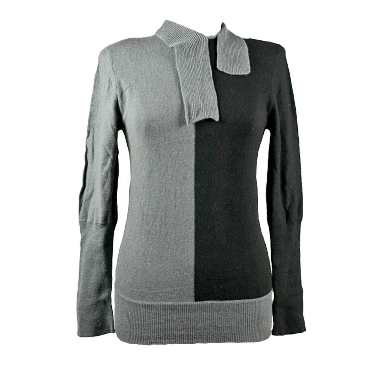 Sonia Rykiel Color Blocked Tie Knit Sweater For Sale