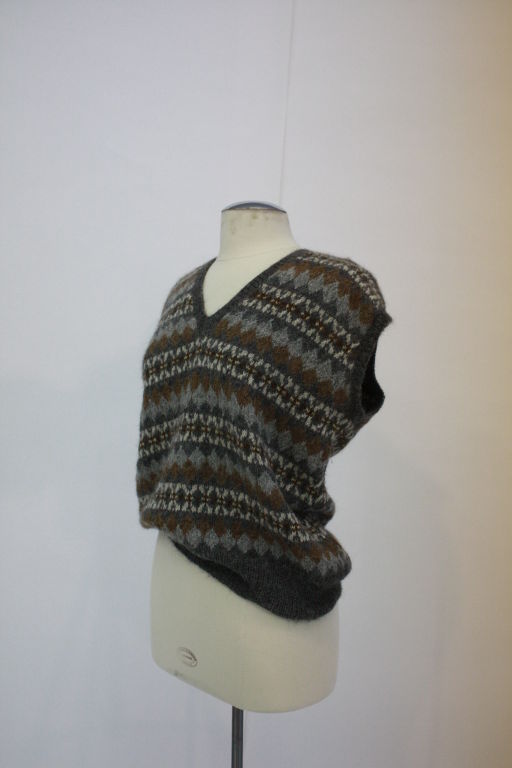 Women's or Men's Edina and Lena Hand knitted Alpaca Vest For Sale