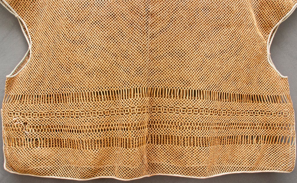 Antique Bamboo Reed Handmade Jacquard Jacket For Sale 2