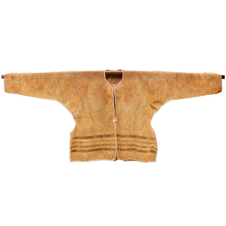 Antique Bamboo Reed Handmade Jacquard Jacket For Sale