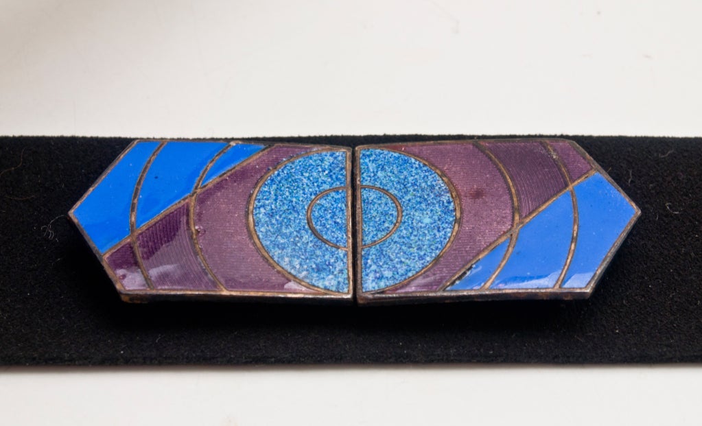 Art Deco Enamel Belt Buckle