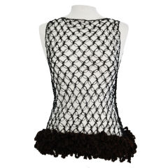 Christian Lacroix Leather Macrame and Crochet Tunic