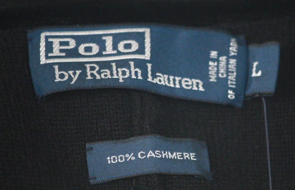 Men's Ralph Lauren Black Cashmere w/Velvet Collar Jacket For Sale