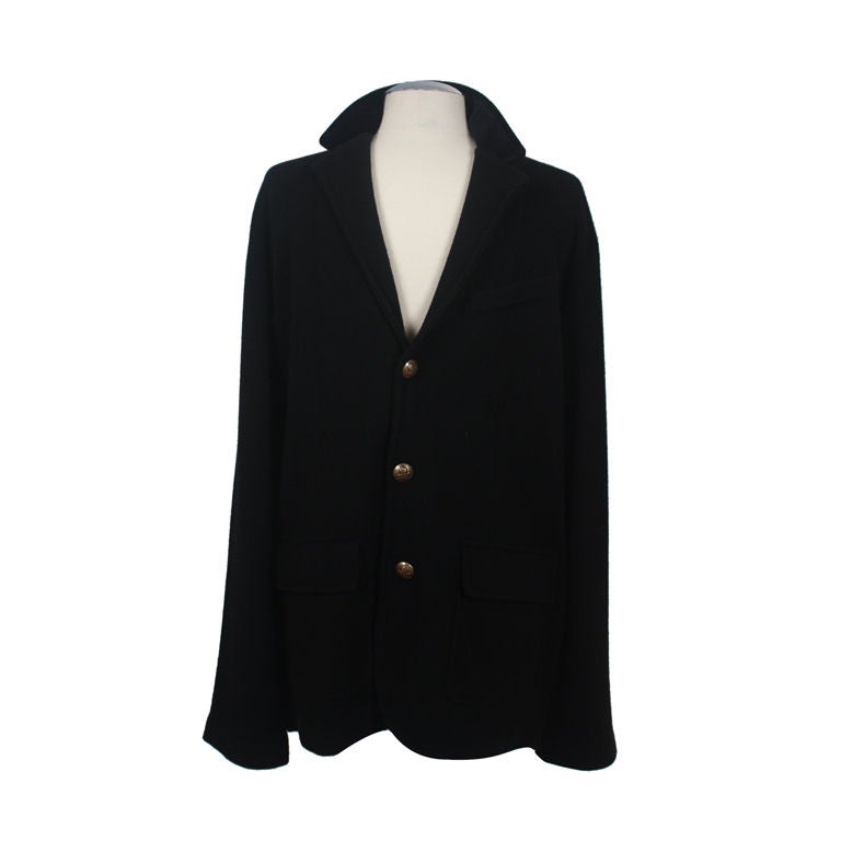 Ralph Lauren Black Cashmere w/Velvet Collar Jacket For Sale