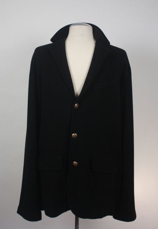 Ralph Lauren Black Cashmere w/Velvet Collar Jacket For Sale 1