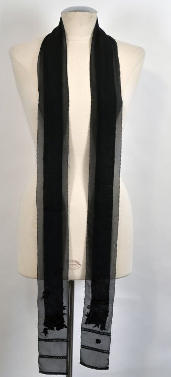 Shiatzy Chen Embellished Silk Chiffon/Mohair Scarf