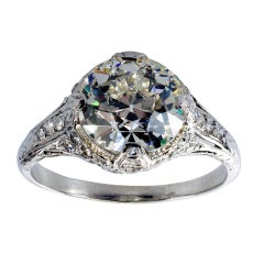 2.37 Carats Art Deco Engagement Ring, Circa 1925