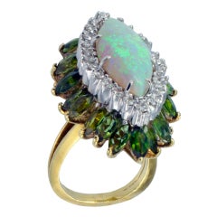 Opal, Diamond & Tourmaline Cocktail Ring