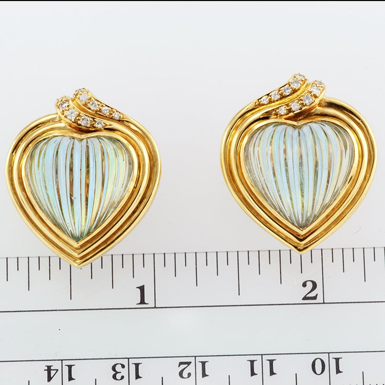 Women's Carrera Y Carrera Aquamarine Diamond Gold Earrings