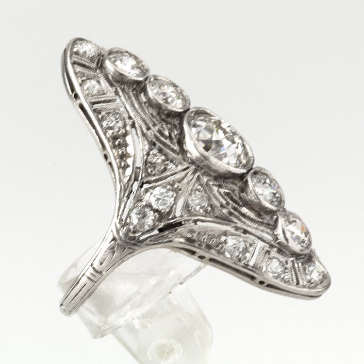 Women's Impressive Art Deco Diamond Dinner Ring