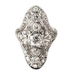Antique Impressive Art Deco Diamond Dinner Ring