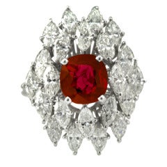 Graff Ruby And Marquise Diamond  Ring
