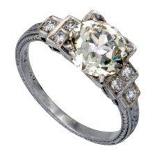 2.01 Carat Art Deco Diamond Engagement Ring