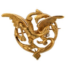 Antique Art Nouveau Griffin Pin