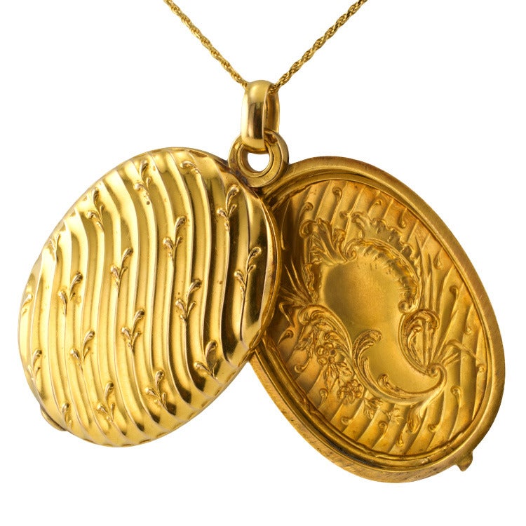 Women's or Men's  French Art Nouveau Gold Locket