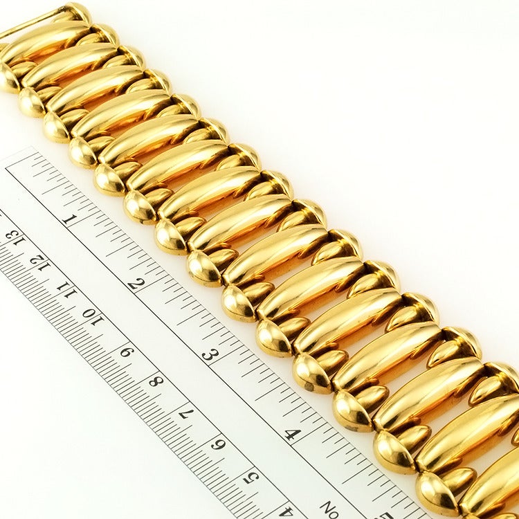 Women's or Men's Fabulous Chunky Retro Gold Bracelet