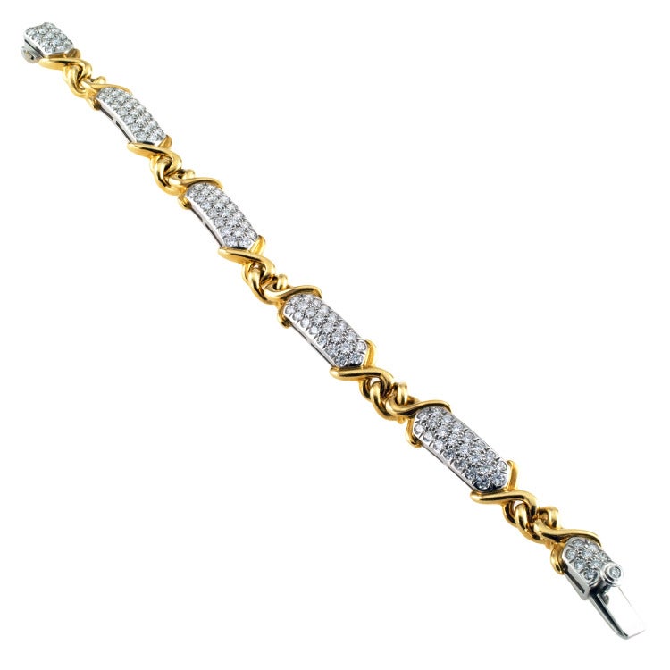 Tiffany & Co. Diamond Link Bracelet In Excellent Condition In Los Angeles, CA