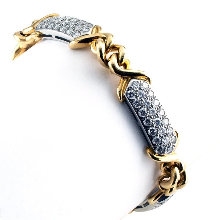 Women's or Men's Tiffany & Co. Diamond Link Bracelet