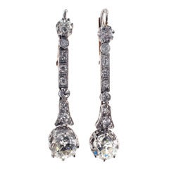 Art Deco Diamond Pendant Earrings
