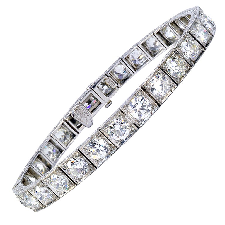 Art Deco Diamond Line Bracelet, Circa 1925.