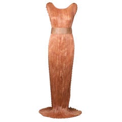 Mariano Fortuny Apricot Delphos Gown