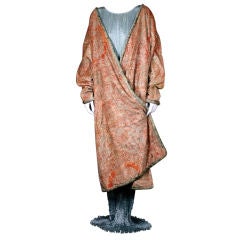 Mariano Fortuny Pink Coral Stencilled Velvet Long Coat 4