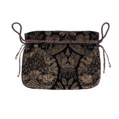 Mariano Fortuny Rare Black Stencilled Velvet Drawstring Bag 10