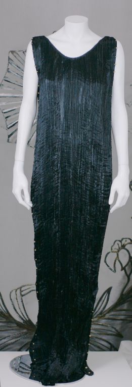 Mariano Fortuny Schwarz  Delphos-Kleid im Angebot 1