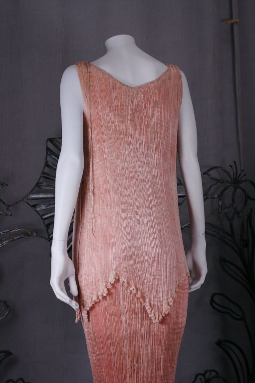 Brown Mariano Fortuny Shell Pink Silk Peplos For Sale