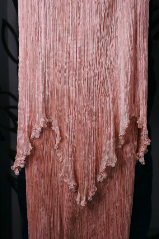 Mariano Fortuny Shell Pink Silk Peplos For Sale 1