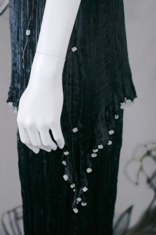 Mariano Fortuny Black Silk Peplos Gown For Sale 2