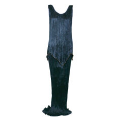 Mariano Fortuny Black Peplos Gown 7