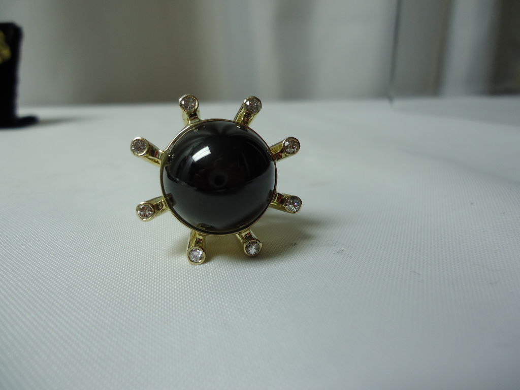 Women's Big and Bold Black Star Sapphire in dramatic mounting