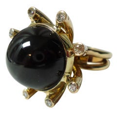 Big and Bold Black Star Sapphire in dramatic mounting