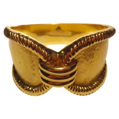  Hammered Gold Bangle Bracelet