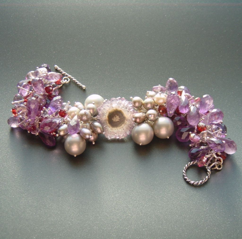 Leila Bracelet – Amethyst, Pink Topaz, Rubellite Garnet and Pear