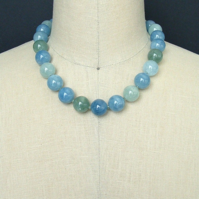 Aquamarine Prasiolite Opal Mother of Pearl Choker Necklace 2